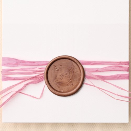 Elegant wedding monogram greenery leaves wax seal  wax seal sticker