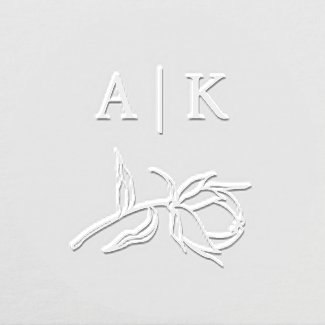 Elegant Wedding Monogram Greenery Peony