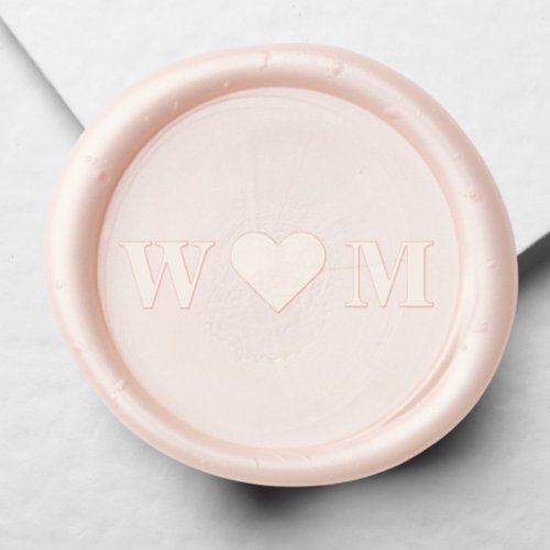 Elegant Wedding Monogram Heart Wax Seal Stamp