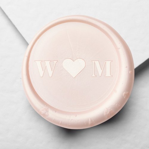 Elegant Wedding Monogram Heart Wax Seal Sticker