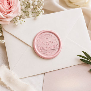 Elegant Wedding Monogram Initial Simple Wax Seal Sticker