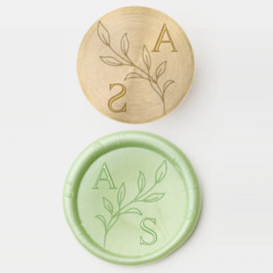 Elegant Wedding Monogram Leaf Branch Wax Seal Stic