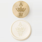Elegant Wedding Monogram Luxury Royal Crown Wax Seal Stamp (Stamped)