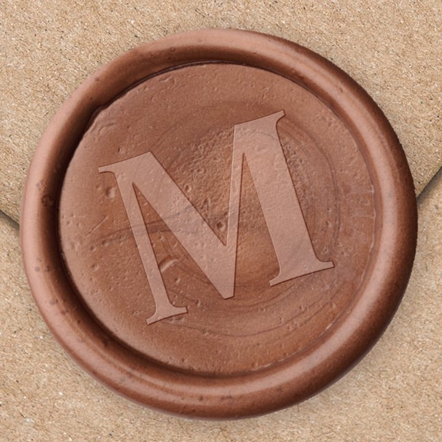 Elegant Wedding Monogram Modern Wax Custom Seal Stamp (Simple monogram initial letter wax seal stamp. Add style to your invitations and cards. )