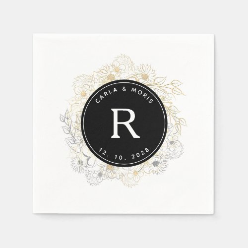 Elegant Wedding Monogram Napkins