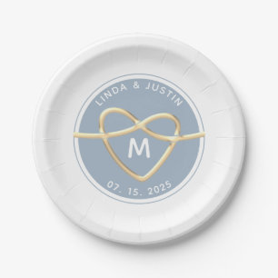 Elegant Wedding Monogram Paper Plates