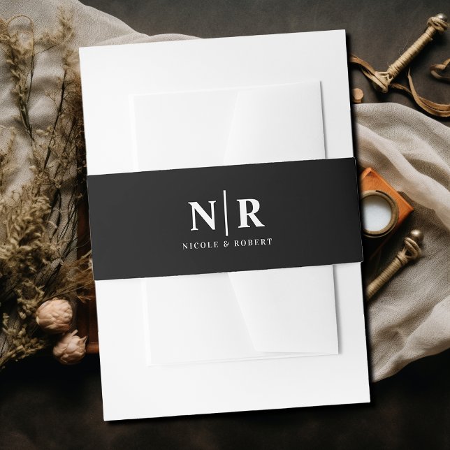 Elegant Wedding Monogram Personalized Invitation Belly Band (Creator Uploaded)