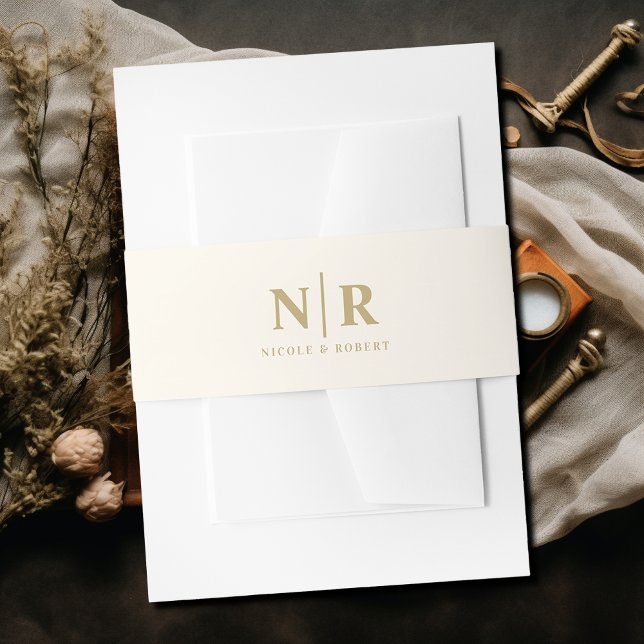 Elegant Wedding Monogram Personalized Invitation Belly Band (Creator Uploaded)