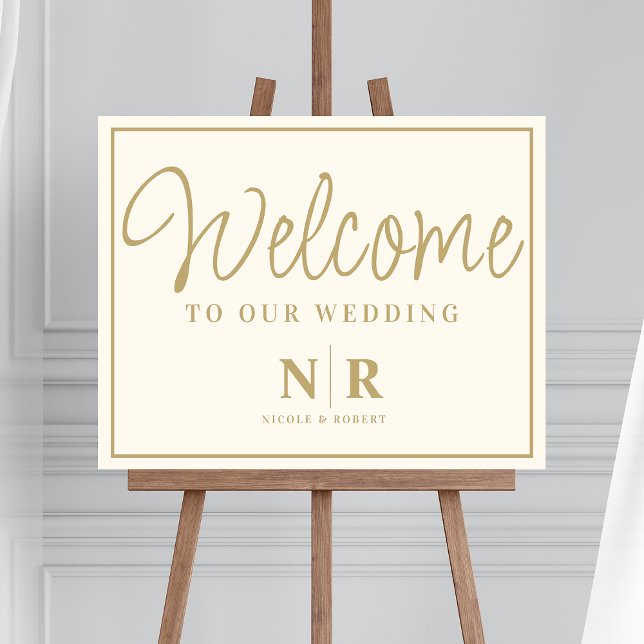 Elegant Wedding Monogram Personalized Welcome Sign (Creator Uploaded)
