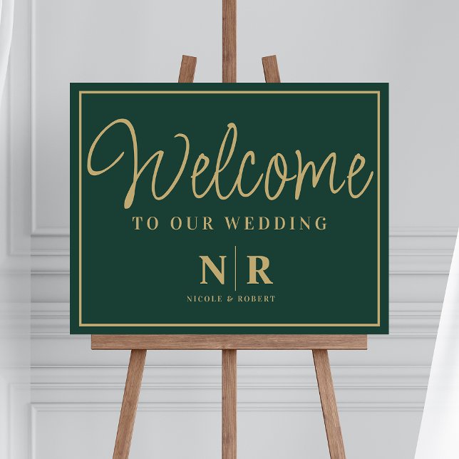 Elegant Wedding Monogram Personalized Welcome Sign (Creator Uploaded)