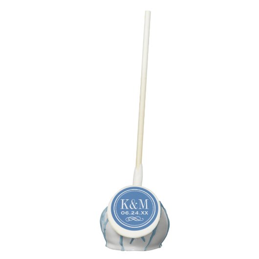 Elegant Wedding Monogram | Royal Blue Cake Pops (Front)