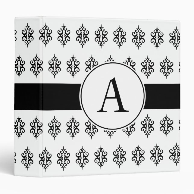 Elegant Wedding Monogram Scrapbook Album Gift Binder (Front/Spine)