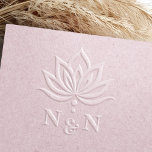 Elegant wedding monogram stylized lotus flower embosser<br><div class="desc">Elegant wedding monogram embosser featuring the couples monogram initials and a stylized lotus flower.</div>