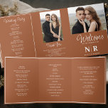 Elegant Wedding Monogram Tri-Fold Wedding Program<br><div class="desc">Introducing our Terracotta Elegant Wedding Monogram Tri-Fold Wedding Program, a stunning combination of sophistication and practicality, designed to guide your guests seamlessly through your wedding celebration. Crafted with exquisite attention to detail, this tri-fold wedding program features a rich terracotta hue that exudes warmth and elegance. Its thoughtful design includes ample...</div>