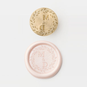 Elegant wedding monogram with initials wax seal stamp