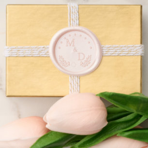 Elegant wedding monogram with initials wax seal sticker