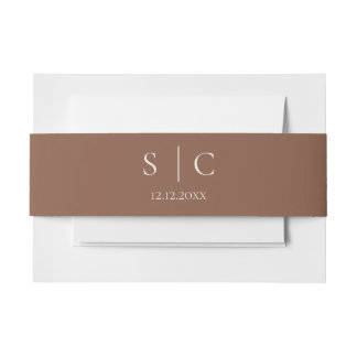 Elegant Wedding Monogrammed Invitation Belly Band