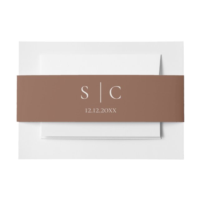 Elegant Wedding Monogrammed Invitation Belly Band (Front Example)