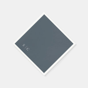 Elegant Wedding Monogrammed Muted Blue Napkins