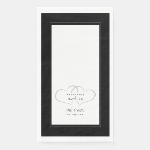 Elegant Wedding Mr  Mrs Black White Chic Hearts Paper Guest Towels