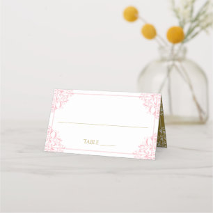 Elegant Wedding Name Cards Nadine (Pink & Gold)