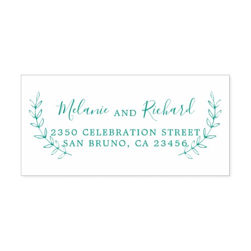 Elegant Wedding Names Botanical Return Address Self_inking Stamp