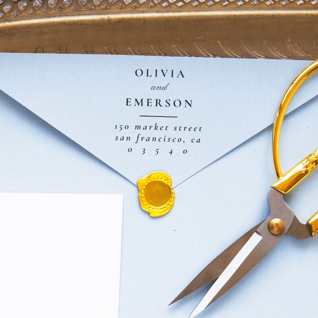 Elegant Wedding Names Classic Return Address Rubber Stamp (Stamp Mock-up)