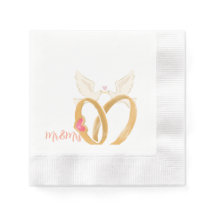 Elegant Wedding Napkin with Rings and Doves – "Mr