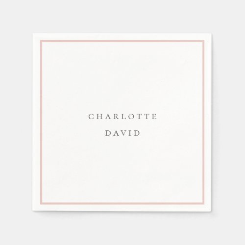 Elegant Wedding Napkins Charcoal Names CharlotteF 