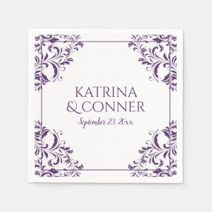 Elegant Wedding Napkins Nadine (Plum / Purple) 2