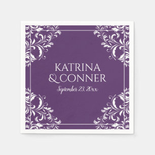 Elegant Wedding Napkins Nadine (Plum / Purple) 2