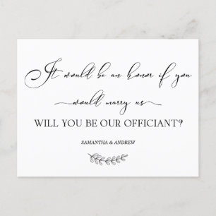 Elegant Wedding Officiant Personalized Card