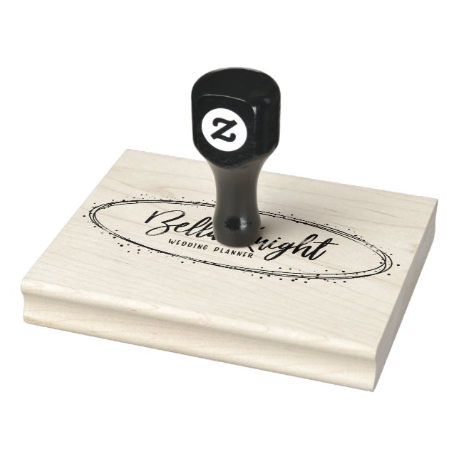Elegant Wedding or Jewelry Company Logo Custom Rubber Stamp (Stamp)