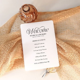 Elegant Wedding Order of Events Timeline Schedule Program