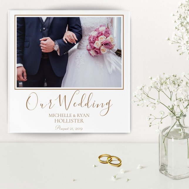 Elegant Wedding Our Wedding Keepsake Photo Acrylic Print (Creator Uploaded)