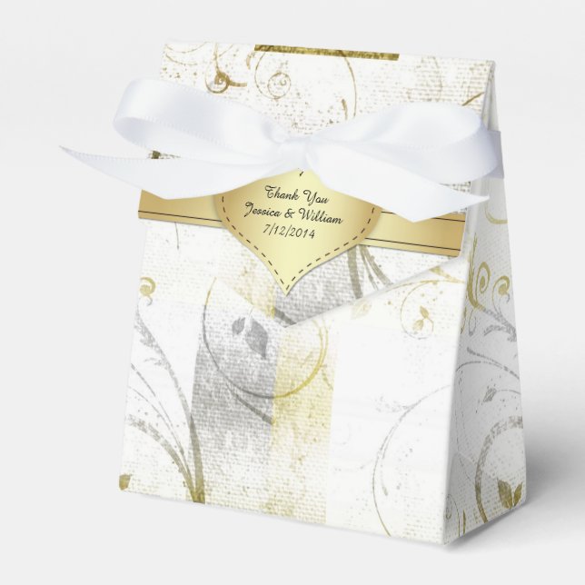 Elegant Wedding Paper Wedding Favor Gift Box (Front Side)