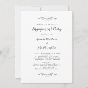 Elegant Wedding Party Engagement Modern Chic Gray Invitation