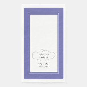 Elegant Wedding Periwinkle Blue Mr & Mrs Hearts Paper Guest Towels