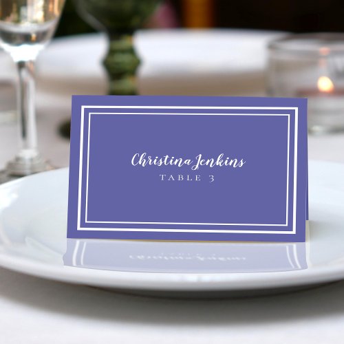 Elegant Wedding Periwinkle Custom Guest Place Card