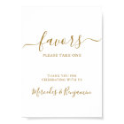 Elegant Wedding Personalized Gold Favors Table