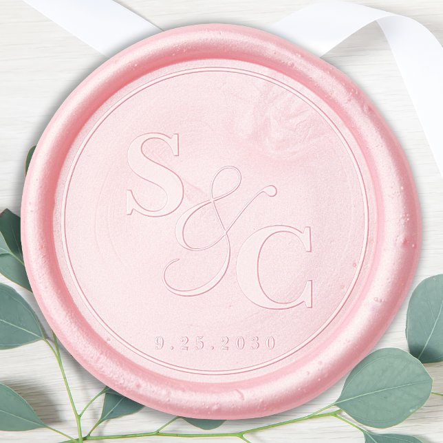 Elegant Wedding Personalized Modern Monogram Wax Seal Stamp (Creator Uploaded)