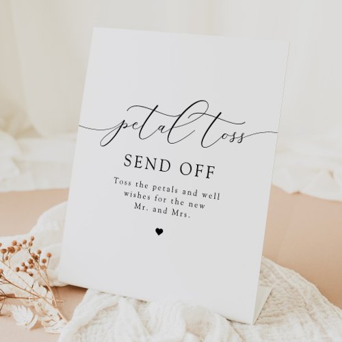 Elegant Wedding Petal Toss Send Off Pedestal Sign
