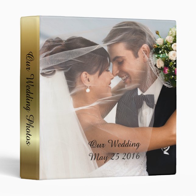 Elegant Wedding Photo Album Binder (Front/Spine)