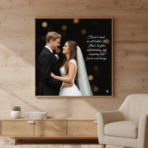 Elegant Wedding Photo Announcement with Romantic Q Acrylic Print