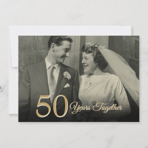 Elegant Wedding Photo Any Year Anniversary Invitation