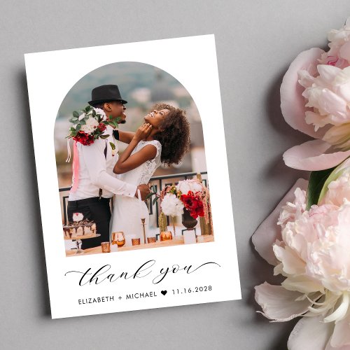 Elegant Wedding Photo Arch Thank You Card