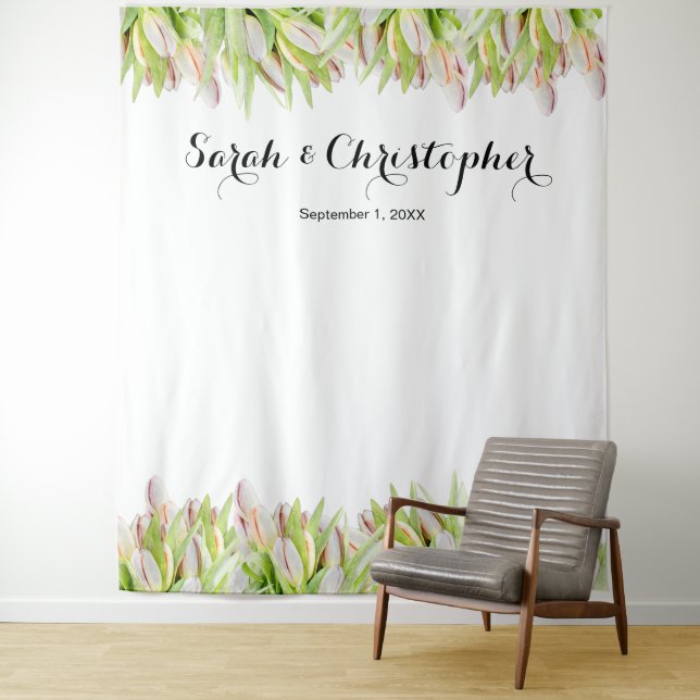 Elegant | Wedding Photo Backdrop | Pink Tulips (In Situ)