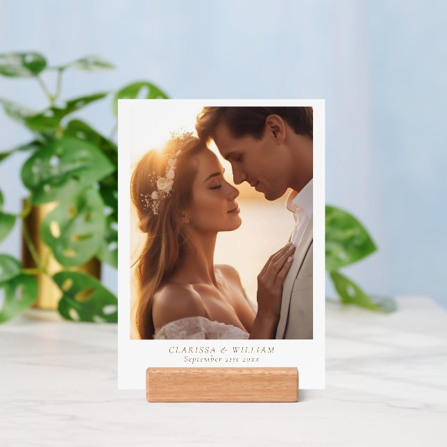 Elegant Wedding Photo Bride and Groom Wood Block (Insitu 3)