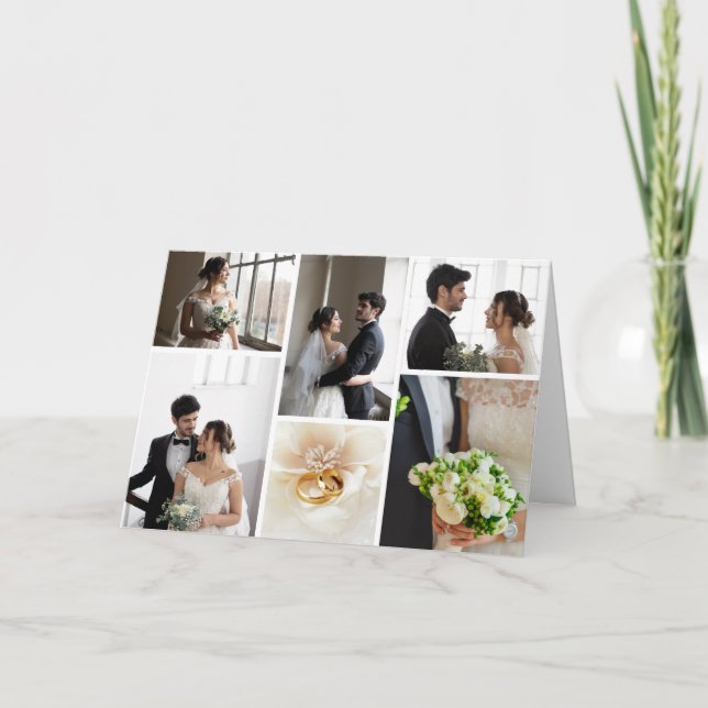 Elegant Wedding Photo Collage Thank You  (Front)