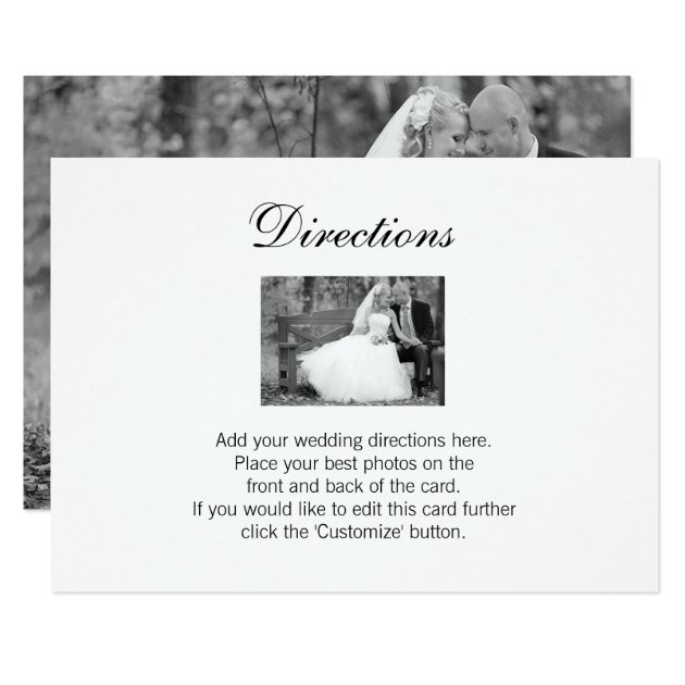 Elegant Wedding Photo Directions Card